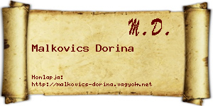 Malkovics Dorina névjegykártya