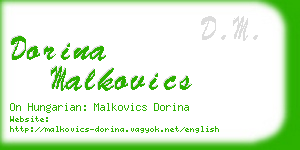 dorina malkovics business card